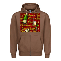 Chestnut merry christmas champagne seamless pattern Zipper Hoodie - BundleAndBundleShop
