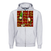 Heather Grey merry christmas champagne seamless pattern Zipper Hoodie - BundleAndBundleShop
