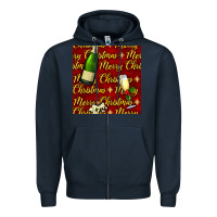 Navy merry christmas champagne seamless pattern Zipper Hoodie - BundleAndBundleShop