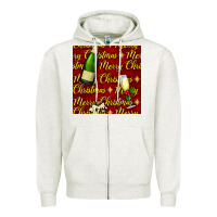 Oatmeal Heather merry christmas champagne seamless pattern Zipper Hoodie - BundleAndBundleShop