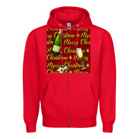 Red merry christmas champagne seamless pattern Zipper Hoodie - BundleAndBundleShop