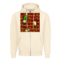 Sandshell merry christmas champagne seamless pattern Zipper Hoodie - BundleAndBundleShop