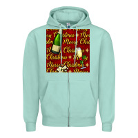 Seafoam merry christmas champagne seamless pattern Zipper Hoodie - BundleAndBundleShop