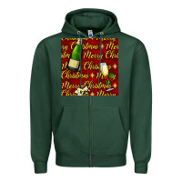 Sports Green merry christmas champagne seamless pattern Zipper Hoodie - BundleAndBundleShop