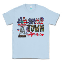 Dusty Blue small town america Classic Tee - CowhideDigitalArt