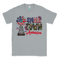 Heather Grey small town america Classic Tee - CowhideDigitalArt