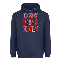 Navy good vibes only Heavyweight Hoodie - NancyCooperArtShop