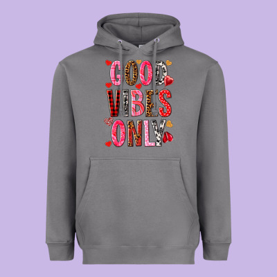 Good Vibes Only Heavyweight Hoodie Designed By Nancycooperartshop