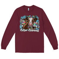 Burgundy autism awareness 2 Long Sleeve Tee - SublimationCraftShop