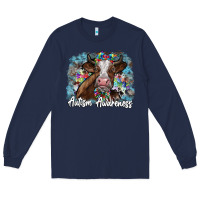 Navy autism awareness 2 Long Sleeve Tee - SublimationCraftShop