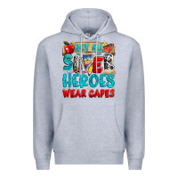 Heather Grey not all super heroes wear capes Premium Hoodie - NancyCooperArtShop