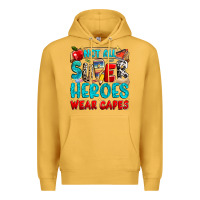 Mustard not all super heroes wear capes Premium Hoodie - NancyCooperArtShop