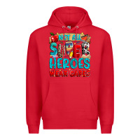 Red not all super heroes wear capes Premium Hoodie - NancyCooperArtShop