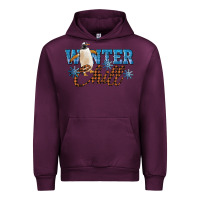 Mauve Wine Winter Chill Penguin Urban Hoodie - LillyAllenDesigns