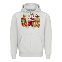 Dove Grey christmas cookie coffee cups Zipper Hoodie - AdoDesignShop