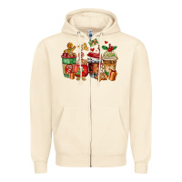 Sandshell christmas cookie coffee cups Zipper Hoodie - AdoDesignShop