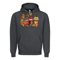 Smoke christmas cookie coffee cups Zipper Hoodie - AdoDesignShop