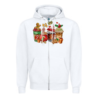 White christmas cookie coffee cups Zipper Hoodie - AdoDesignShop