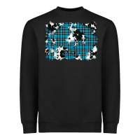 Black winter plaid cowhide pattern background Heavyweight Sweatshirt - RanaPortraitStore