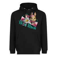 Black he is risen cross rabbit Heavyweight Hoodie - BarkalooDesign