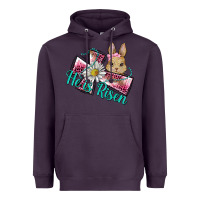 Plum he is risen cross rabbit Heavyweight Hoodie - BarkalooDesign