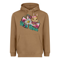 Toasted Coconut he is risen cross rabbit Heavyweight Hoodie - BarkalooDesign