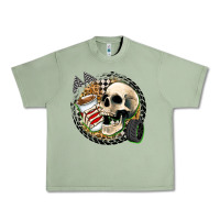 Oil Green race skull Urban Heavy Tee - Zillion Design Studio