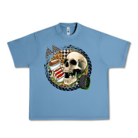 Pebble Blue race skull Urban Heavy Tee - Zillion Design Studio
