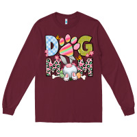 Burgundy Easter Dog Mom Easter Day Long Sleeve Tee - Neo Western