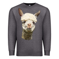 Charcoal Heather Alpaca Head Premium Sweatshirt - LillyAllenDesigns