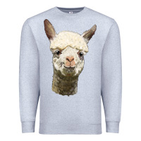 Heather Grey Alpaca Head Premium Sweatshirt - LillyAllenDesigns