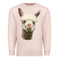 Pale Pink Alpaca Head Premium Sweatshirt - LillyAllenDesigns