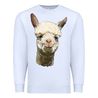 White Alpaca Head Premium Sweatshirt - LillyAllenDesigns