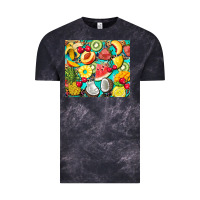 Cloud Black summer fruits Vintage Tee - BarkalooDesign