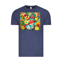Vintage Denim summer fruits Vintage Tee - BarkalooDesign