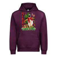 Mauve Wine merry christmas penguin Urban Hoodie - LillyAllenDesigns