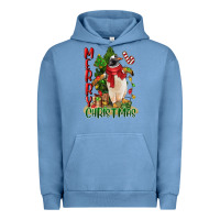 Pigment Pebble Blue merry christmas penguin Urban Hoodie - LillyAllenDesigns
