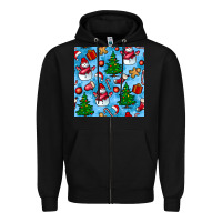 Black christmas trees and snow seamless pattern Zipper Hoodie - BundleAndBundleShop