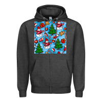 Charcoal Heather christmas trees and snow seamless pattern Zipper Hoodie - BundleAndBundleShop