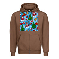 Chestnut christmas trees and snow seamless pattern Zipper Hoodie - BundleAndBundleShop