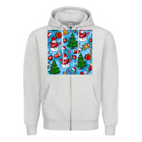 Dove Grey christmas trees and snow seamless pattern Zipper Hoodie - BundleAndBundleShop