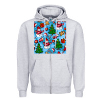 Heather Grey christmas trees and snow seamless pattern Zipper Hoodie - BundleAndBundleShop