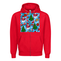 Red christmas trees and snow seamless pattern Zipper Hoodie - BundleAndBundleShop