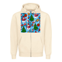 Sandshell christmas trees and snow seamless pattern Zipper Hoodie - BundleAndBundleShop
