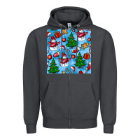 Smoke christmas trees and snow seamless pattern Zipper Hoodie - BundleAndBundleShop