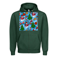 Sports Green christmas trees and snow seamless pattern Zipper Hoodie - BundleAndBundleShop