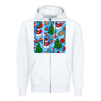 White christmas trees and snow seamless pattern Zipper Hoodie - BundleAndBundleShop