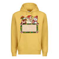 Antique Gold santa reindeer snowman preview and costom name Premium Hoodie - MaliasSmallBusiness