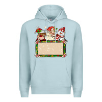 Blue Mist santa reindeer snowman preview and costom name Premium Hoodie - MaliasSmallBusiness