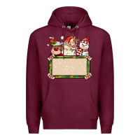 Santa Reindeer Snowman Preview And Costom Name Premium Hoodie | Teevron
